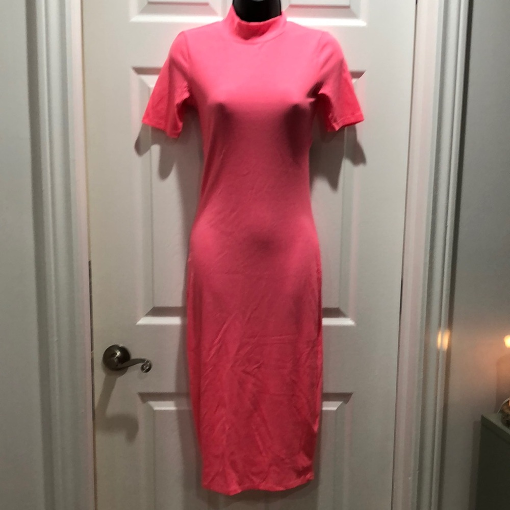 New with tags bright pink open back dress